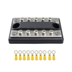 CP-4002 100A 48V RV Yacht Modificato a doppia fila Barra collettrice a 5 vie con terminali da 10 pezzi, CP-4002