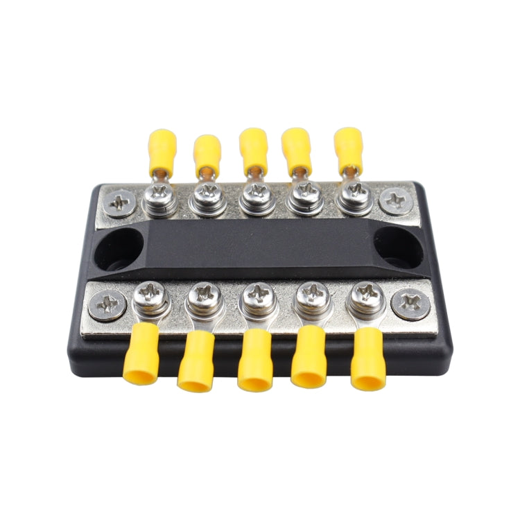 CP-4002 100A 48V RV Yacht Modificato a doppia fila Barra collettrice a 5 vie con terminali da 10 pezzi, CP-4002