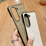 Custodia per telefono pieghevole con trama intrecciata, For Samsung Galaxy Z Fold5 5G, For Samsung Galaxy Z Flip5 5G
