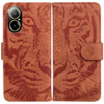 Custodia per cellulare in pelle con motivo a tigre in rilievo, For Realme 12 Pro+ Global, For Realme C67 4G Global, For Realme 11 4G Global, For Realme 11 5G/Narzo 60 India Version