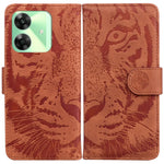Custodia per cellulare in pelle con motivo a tigre in rilievo, For Realme GT 6 / GT 6T / GT Neo6, For Realme C61 / C63 / Note 60, For Realme 12 5G, For Realme 12+