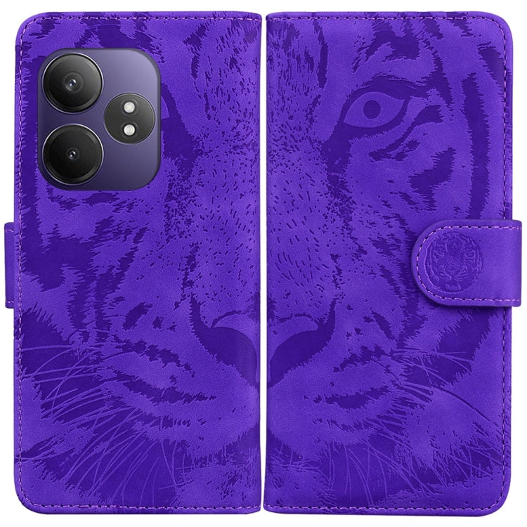 Custodia per cellulare in pelle con motivo a tigre in rilievo, For Realme GT 6 / GT 6T / GT Neo6, For Realme C61 / C63 / Note 60, For Realme 12 5G, For Realme 12+