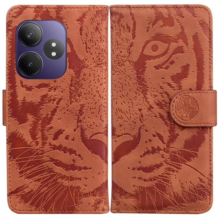 Custodia per cellulare in pelle con motivo a tigre in rilievo, For Realme GT 6 / GT 6T / GT Neo6, For Realme C61 / C63 / Note 60, For Realme 12 5G, For Realme 12+