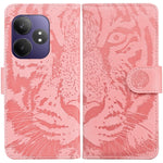 Custodia per cellulare in pelle con motivo a tigre in rilievo, For Realme GT 6 / GT 6T / GT Neo6, For Realme C61 / C63 / Note 60, For Realme 12 5G, For Realme 12+