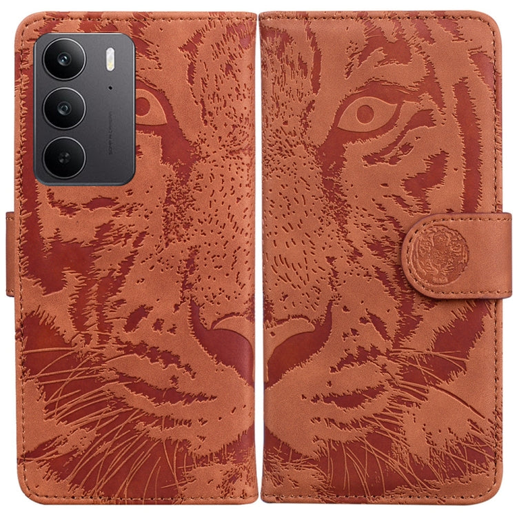 Custodia per cellulare in pelle con motivo a tigre in rilievo, For Realme 14 Pro+, For Realme 14 Pro, For Realme C75, For Realme 13+ Global