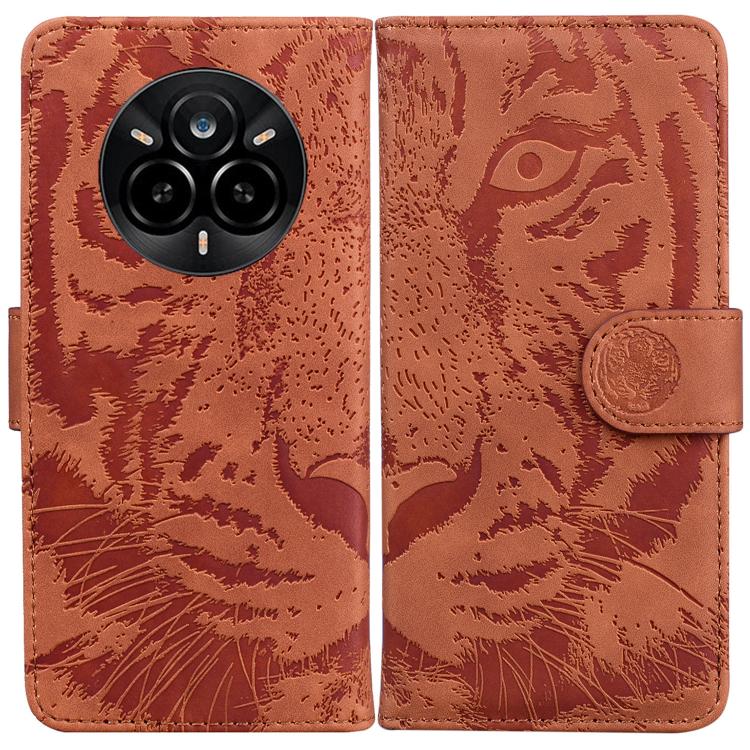 Custodia per cellulare in pelle con motivo a tigre in rilievo, For Realme 14 Pro+, For Realme 14 Pro, For Realme C75, For Realme 13+ Global