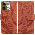 Custodia per cellulare in pelle con motivo a tigre in rilievo, For Realme 16 5G, For Realme 16 Pro+ 5G, For Realme 16 Pro 5G, For Realme 15T 5G