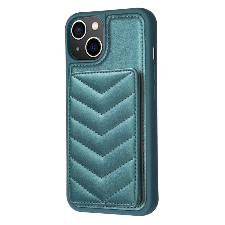 BF26 Custodia per telefono porta carte con motivo a onde, For iPhone 14 Plus, For iPhone 15 Pro Max, For iPhone 14 / 13