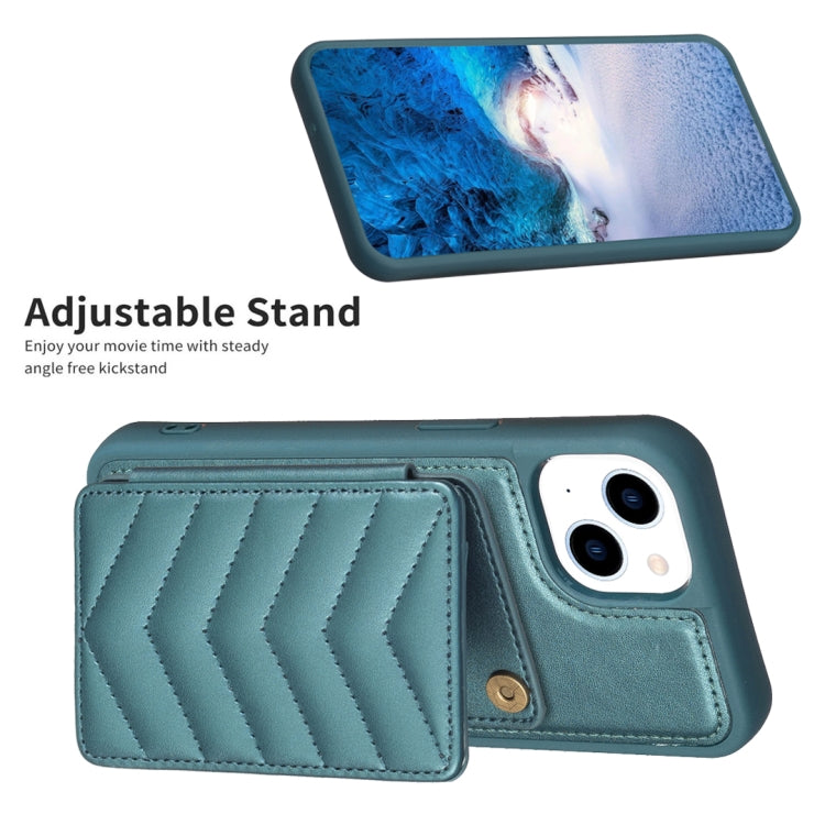 BF26 Custodia per telefono porta carte con motivo a onde, For iPhone 14 Plus, For iPhone 15 Pro Max, For iPhone 14 / 13