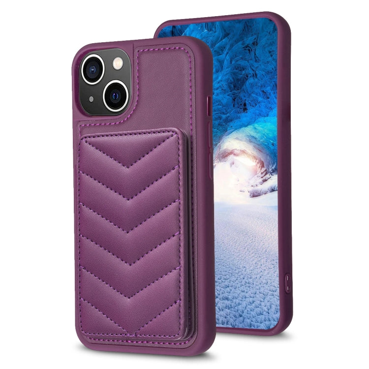BF26 Custodia per telefono porta carte con motivo a onde, For iPhone 14 Plus, For iPhone 15 Pro Max, For iPhone 14 / 13