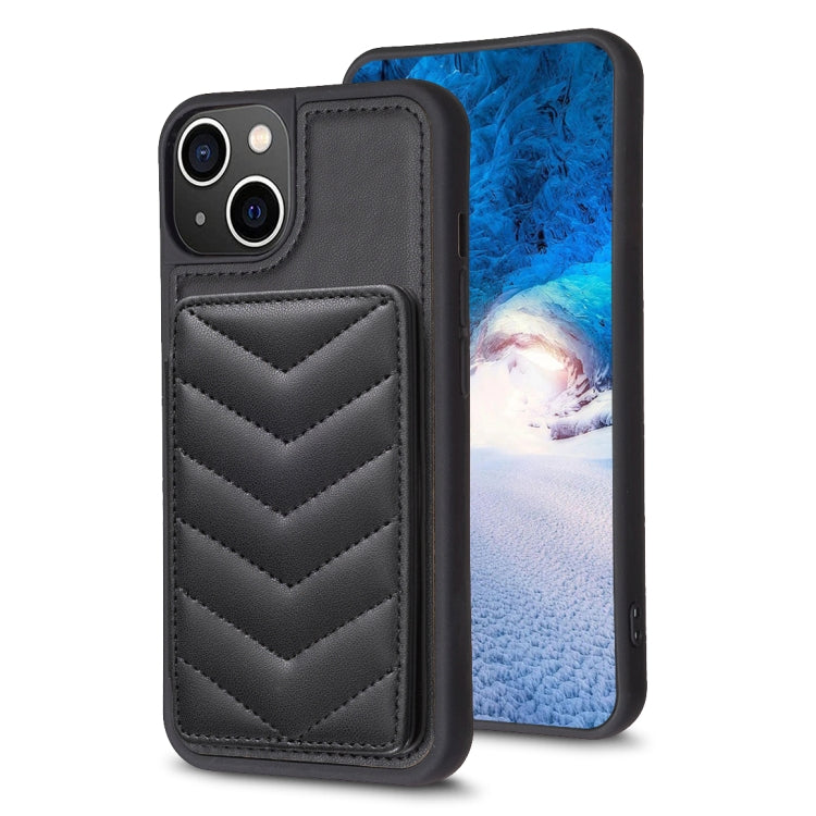BF26 Custodia per telefono porta carte con motivo a onde, For iPhone 14 Plus, For iPhone 15 Pro Max, For iPhone 14 / 13