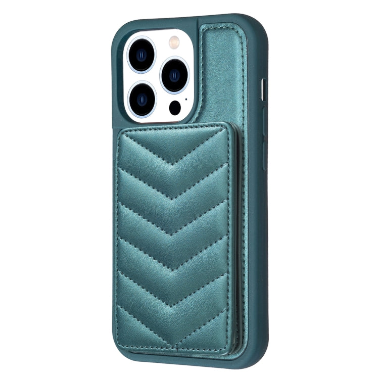 BF26 Custodia per telefono porta carte con motivo a onde, For iPhone 14 Pro Max, For iPhone 15, For iPhone SE 2022 / 2020 / 8 / 7