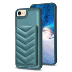 BF26 Custodia per telefono porta carte con motivo a onde, For iPhone 14 Pro Max, For iPhone 15, For iPhone SE 2022 / 2020 / 8 / 7