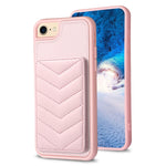 BF26 Custodia per telefono porta carte con motivo a onde, For iPhone 14 Pro Max, For iPhone 15, For iPhone SE 2022 / 2020 / 8 / 7