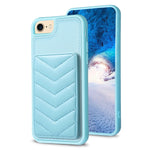 BF26 Custodia per telefono porta carte con motivo a onde, For iPhone 14 Pro Max, For iPhone 15, For iPhone SE 2022 / 2020 / 8 / 7
