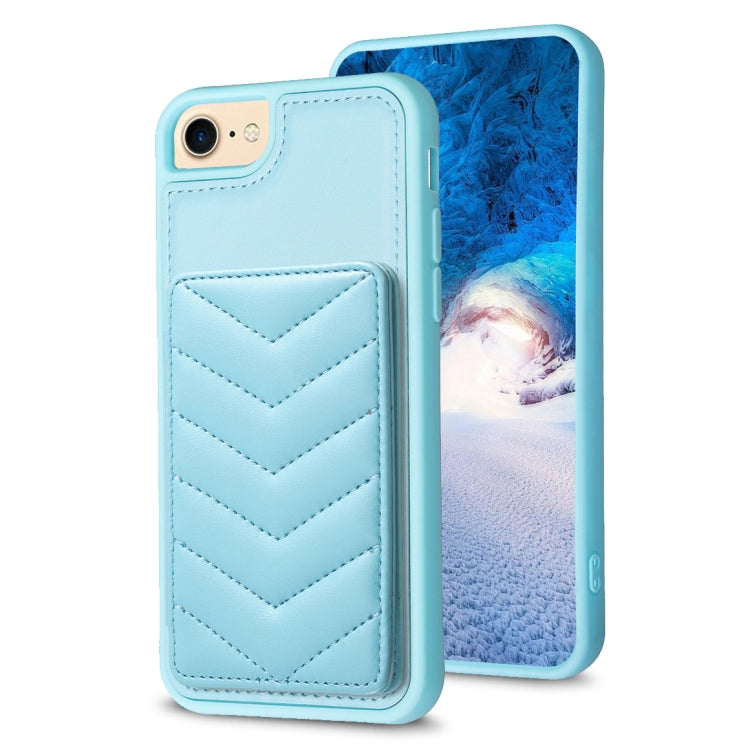 BF26 Custodia per telefono porta carte con motivo a onde, For iPhone 14 Pro Max, For iPhone 15, For iPhone SE 2022 / 2020 / 8 / 7