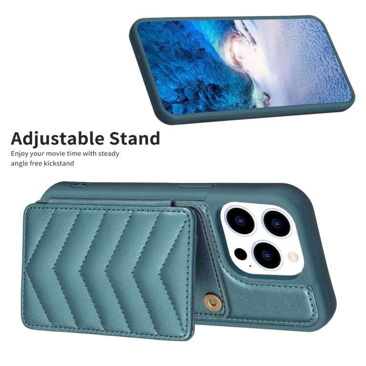 BF26 Custodia per telefono porta carte con motivo a onde, For iPhone 13 Pro Max, For iPhone 13 Pro, For iPhone 12 / 12 Pro