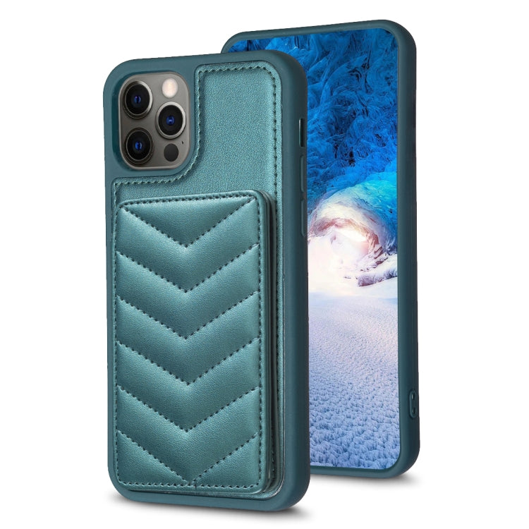 BF26 Custodia per telefono porta carte con motivo a onde, For iPhone 13 Pro Max, For iPhone 13 Pro, For iPhone 12 / 12 Pro