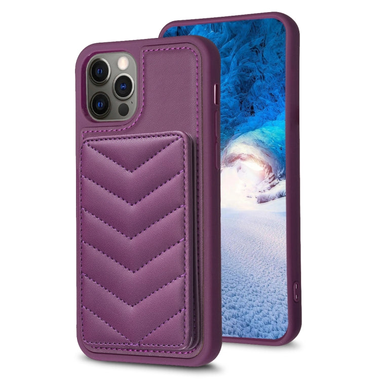 BF26 Custodia per telefono porta carte con motivo a onde, For iPhone 13 Pro Max, For iPhone 13 Pro, For iPhone 12 / 12 Pro