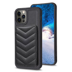 BF26 Custodia per telefono porta carte con motivo a onde, For iPhone 13 Pro Max, For iPhone 13 Pro, For iPhone 12 / 12 Pro