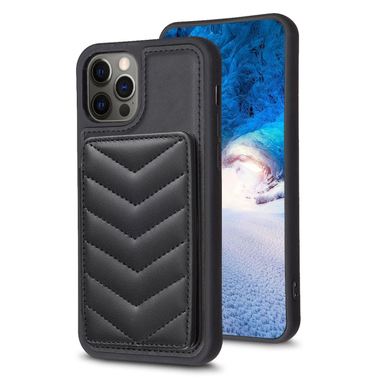 BF26 Custodia per telefono porta carte con motivo a onde, For iPhone 13 Pro Max, For iPhone 13 Pro, For iPhone 12 / 12 Pro