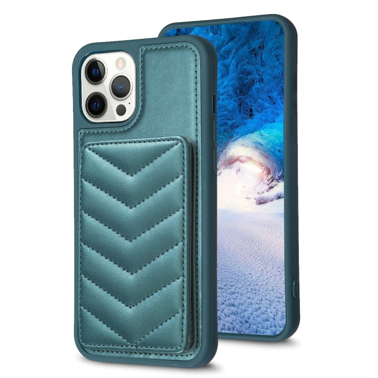 BF26 Custodia per telefono porta carte con motivo a onde, For iPhone 12 Pro Max, For iPhone 11 Pro Max, For iPhone 11