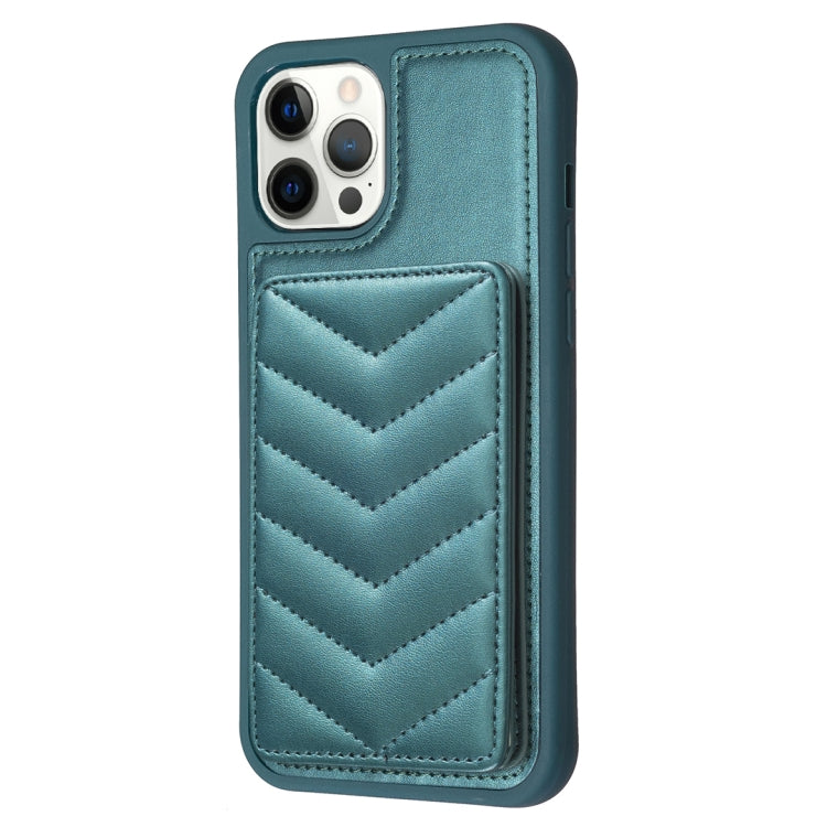 BF26 Custodia per telefono porta carte con motivo a onde, For iPhone 12 Pro Max, For iPhone 11 Pro Max, For iPhone 11