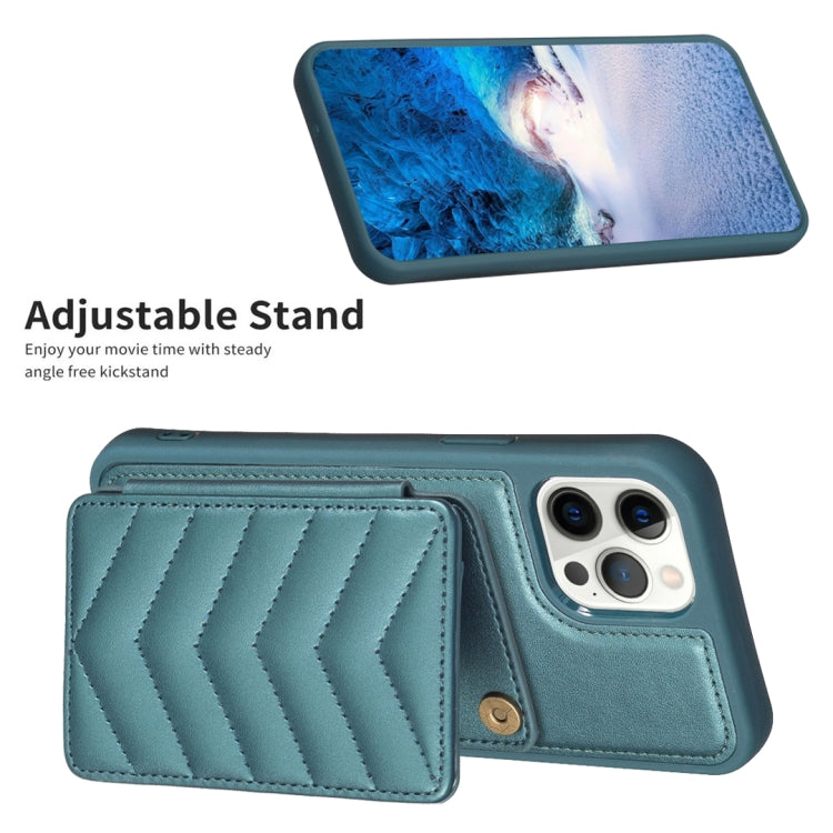 BF26 Custodia per telefono porta carte con motivo a onde, For iPhone 12 Pro Max, For iPhone 11 Pro Max, For iPhone 11