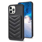 BF26 Custodia per telefono porta carte con motivo a onde, For iPhone 12 Pro Max, For iPhone 11 Pro Max, For iPhone 11