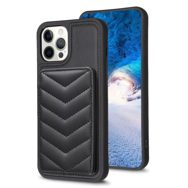 BF26 Custodia per telefono porta carte con motivo a onde, For iPhone 12 Pro Max, For iPhone 11 Pro Max, For iPhone 11