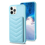 BF26 Custodia per telefono porta carte con motivo a onde, For iPhone 12 Pro Max, For iPhone 11 Pro Max, For iPhone 11