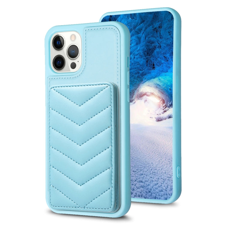 BF26 Custodia per telefono porta carte con motivo a onde, For iPhone 12 Pro Max, For iPhone 11 Pro Max, For iPhone 11
