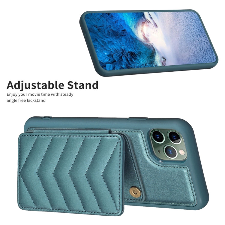 BF26 Custodia per telefono porta carte con motivo a onde, For iPhone 11 Pro, For iPhone X / XS, For iPhone XR