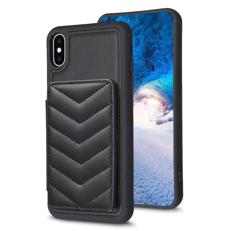 BF26 Custodia per telefono porta carte con motivo a onde, For iPhone 11 Pro, For iPhone X / XS, For iPhone XR