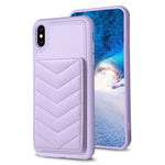 BF26 Custodia per telefono porta carte con motivo a onde, For iPhone 11 Pro, For iPhone X / XS, For iPhone XR