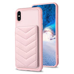 BF26 Custodia per telefono porta carte con motivo a onde, For iPhone 11 Pro, For iPhone X / XS, For iPhone XR
