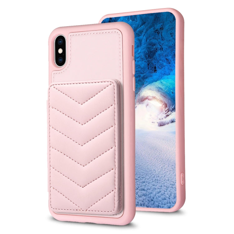 BF26 Custodia per telefono porta carte con motivo a onde, For iPhone 11 Pro, For iPhone X / XS, For iPhone XR