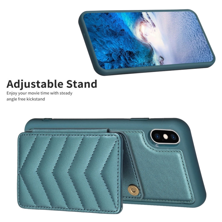 BF26 Custodia per telefono porta carte con motivo a onde, For iPhone XS Max, For iPhone 8 Plus / 7 Plus