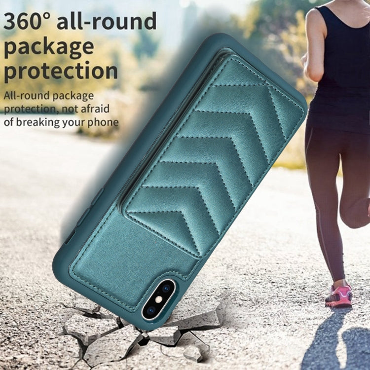 BF26 Custodia per telefono porta carte con motivo a onde, For iPhone XS Max, For iPhone 8 Plus / 7 Plus