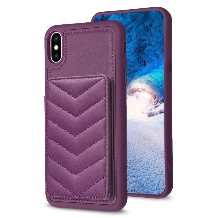 BF26 Custodia per telefono porta carte con motivo a onde, For iPhone XS Max, For iPhone 8 Plus / 7 Plus