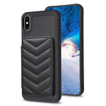 BF26 Custodia per telefono porta carte con motivo a onde, For iPhone XS Max, For iPhone 8 Plus / 7 Plus