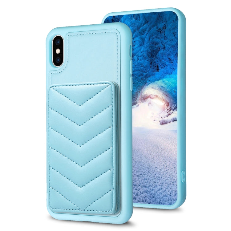 BF26 Custodia per telefono porta carte con motivo a onde, For iPhone XS Max, For iPhone 8 Plus / 7 Plus