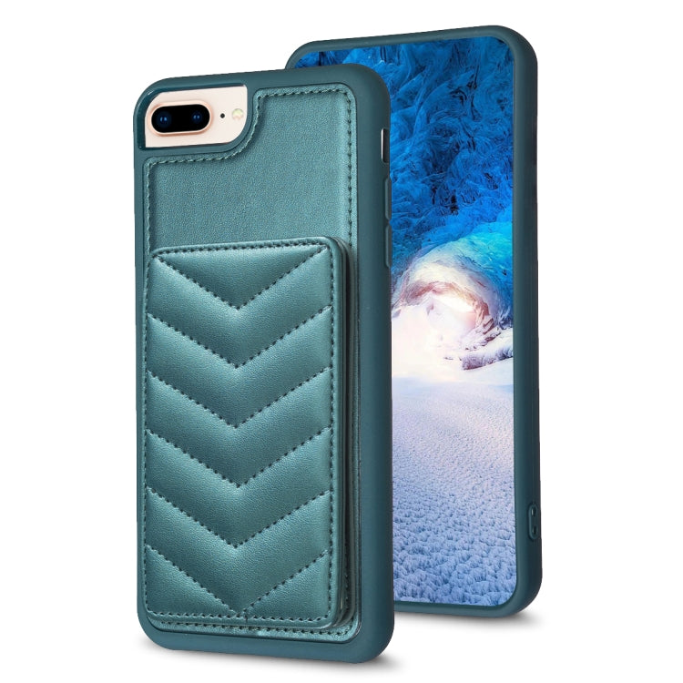 BF26 Custodia per telefono porta carte con motivo a onde, For iPhone XS Max, For iPhone 8 Plus / 7 Plus