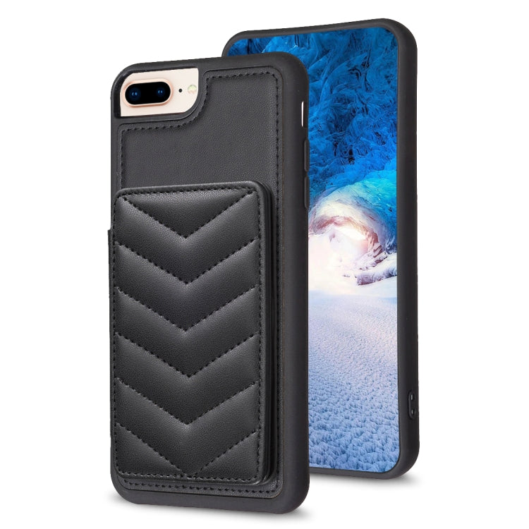 BF26 Custodia per telefono porta carte con motivo a onde, For iPhone XS Max, For iPhone 8 Plus / 7 Plus