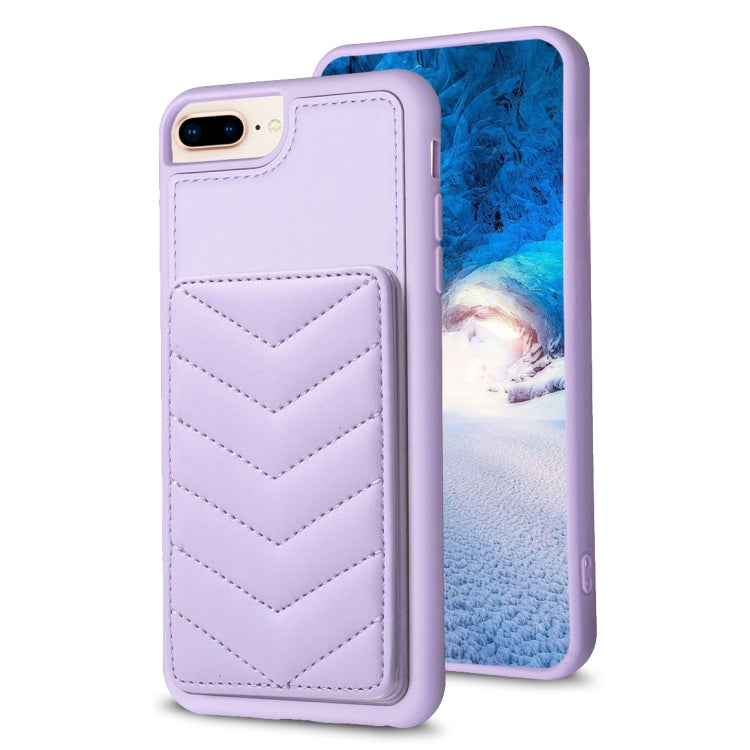 BF26 Custodia per telefono porta carte con motivo a onde, For iPhone XS Max, For iPhone 8 Plus / 7 Plus
