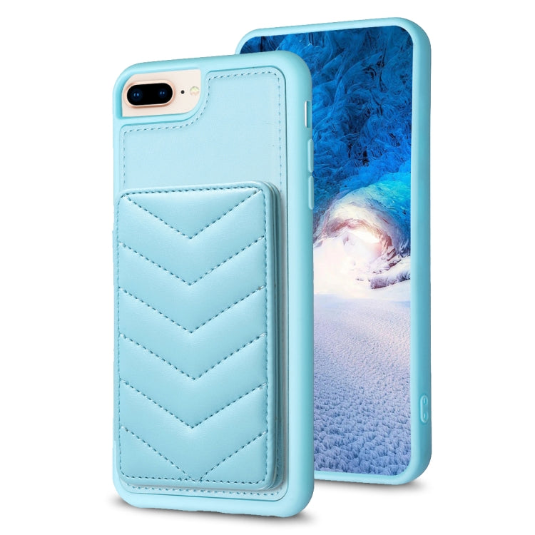BF26 Custodia per telefono porta carte con motivo a onde, For iPhone XS Max, For iPhone 8 Plus / 7 Plus