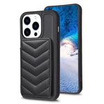 BF26 Custodia per telefono porta carte con motivo a onde, For iPhone 14 Plus, For iPhone 15 Pro Max, For iPhone 14 / 13