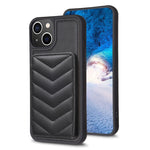BF26 Custodia per telefono porta carte con motivo a onde, For iPhone 14 Pro Max, For iPhone 15, For iPhone SE 2022 / 2020 / 8 / 7
