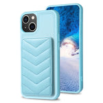 BF26 Custodia per telefono porta carte con motivo a onde, For iPhone 14 Pro Max, For iPhone 15, For iPhone SE 2022 / 2020 / 8 / 7