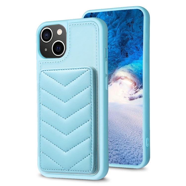 BF26 Custodia per telefono porta carte con motivo a onde, For iPhone 14 Pro Max, For iPhone 15, For iPhone SE 2022 / 2020 / 8 / 7